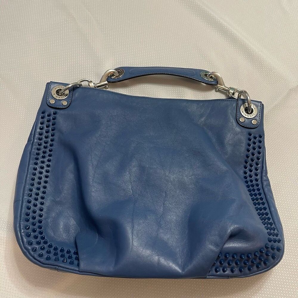 Rebecca Minkoff Blue Leather Studded Hobo Purse Handbag